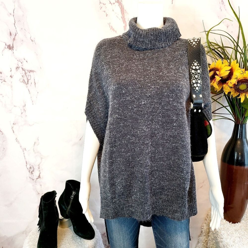 BCBGMAXAZRIA kimono poncho cowl neck sweater